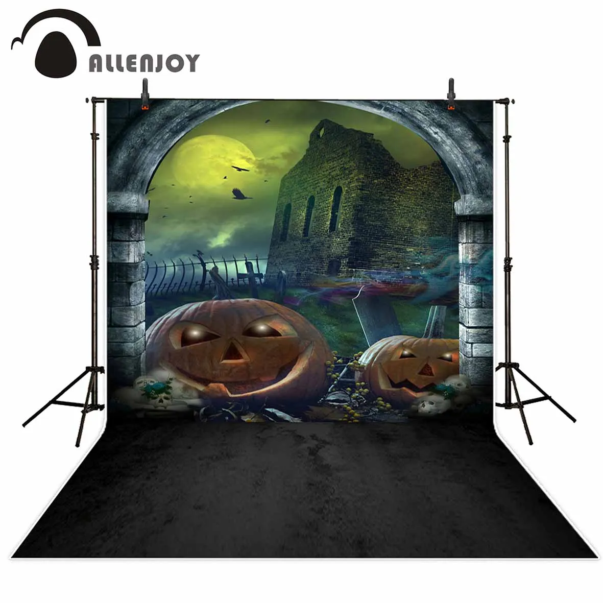 Allenjoy фотографический фон сломанный щит замок Тыква Арка Новое поступление