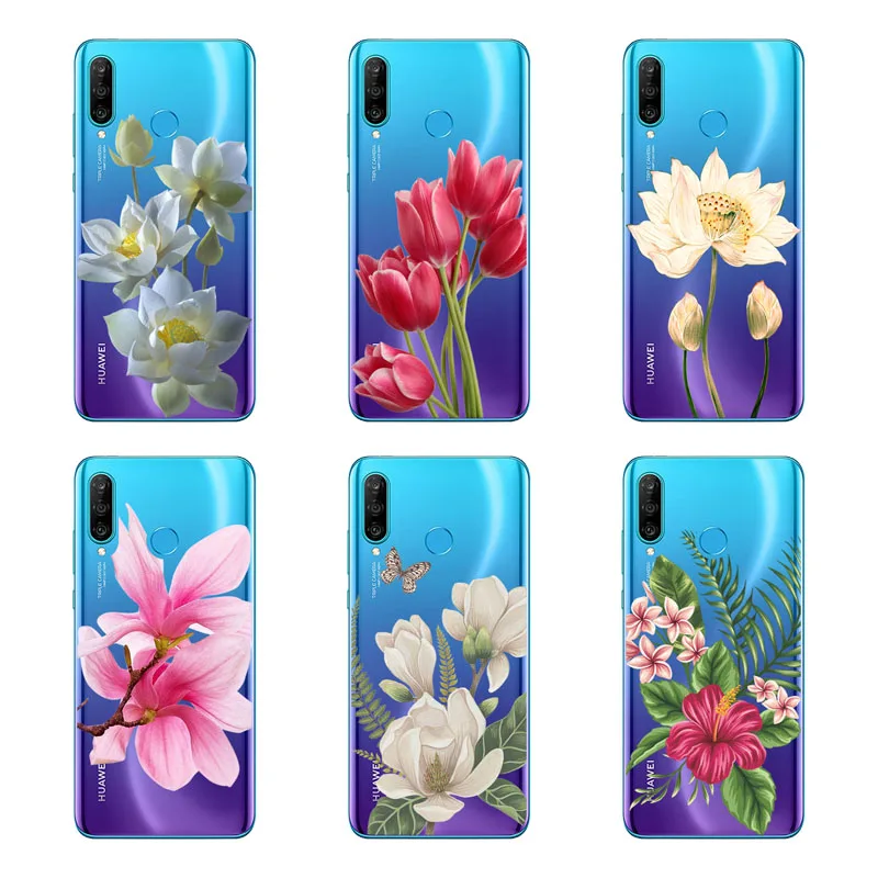 Чехол для huawei P30 lite силиконовый чехол задней панели из мягкого ТПУ с рисунком