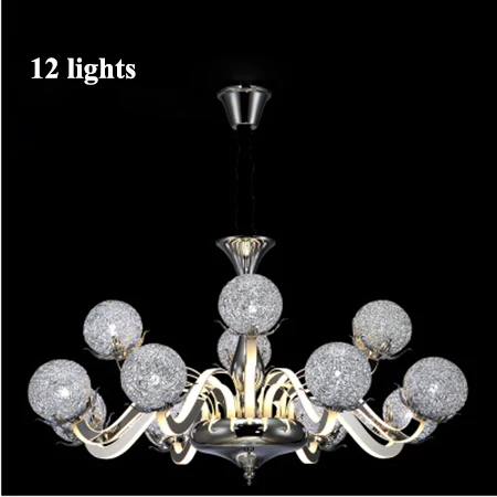 12 lights Современный блестящий хромированный металлический светодиодный подвесной светильник-люстра, акриловый светильник для гостиной, светодиодные люстры, светодиодный подвесной светильник, s светильники - Цвет абажура: 12 lights