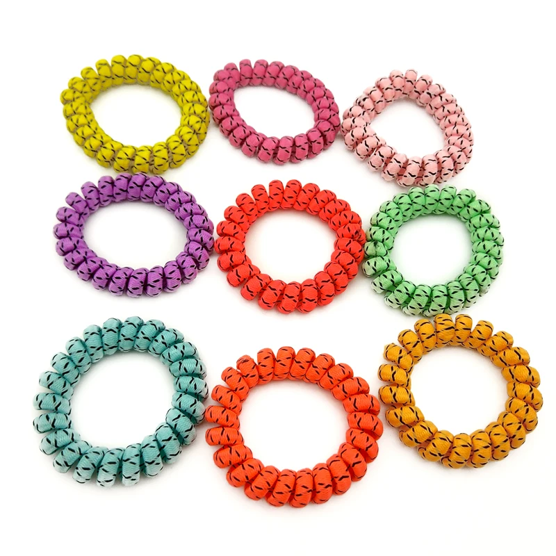 Резинки для волос с телефонной проволокой 3 шт./лот случайные цвета эластичная