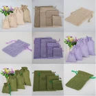 10 шт., декоративные пакеты для украшений из хлопка и льна