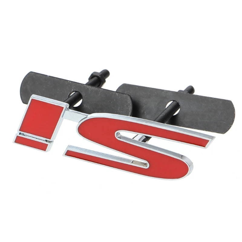 3D Red Zinc Alloy SI Car Styling Sticker Badge Front Grille Emblem For Honda Civic Accord