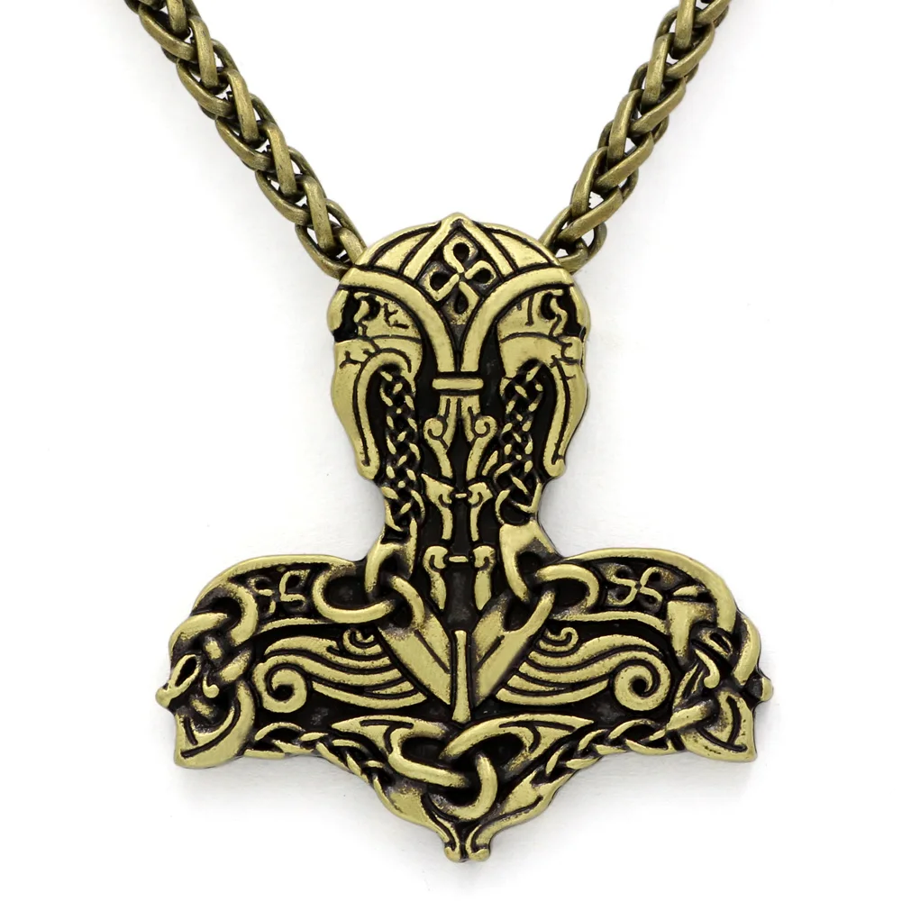 Мужское ожерелье с подвеской viking thor odin face wolf Hammer Of Молот Тора мьельнир