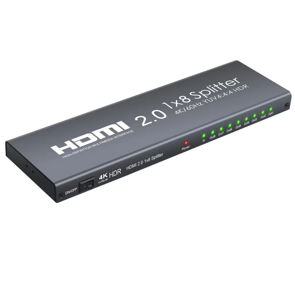 Neoteck 1 в 8 Выход HDMI 2,0 сплиттер поддержка 4 к/60 Гц YUV 4:4:4 HDR 1 в 8 Выход HDMI распределительный усилитель для Xbox One X PS4