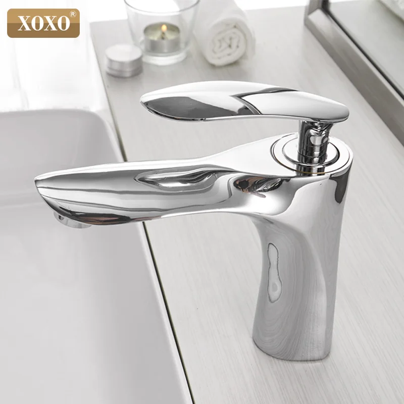

Basin Faucets Hot and Cold Bathroom Faucet Basin Mixer Tap White Single Handle Single Hole Basin Water Sink Mixer Tap 20055