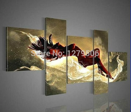 

Wholesale Hand-painted Modern Art Wall Home Decor Canvas Paints Sexy Nude Abstract Oil Painting 5 Pcs/set Pictures On The Wall