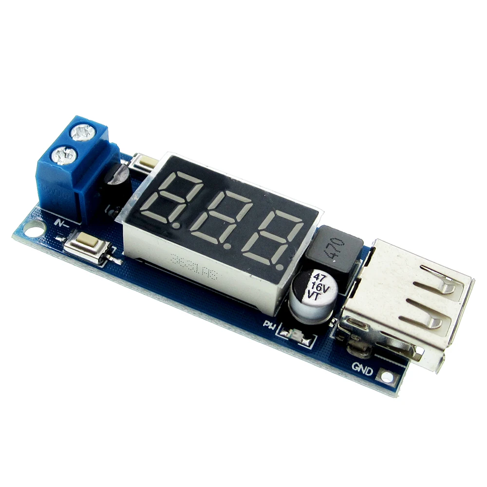 

DC 4.5-40V To 5V 2A USB Charger LED Step-down Buck Converter Voltmeter Module Low Power for