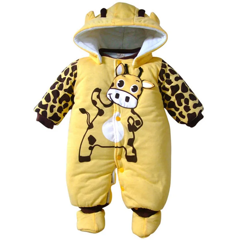 Высококачественный плотный теплый зимний комбинезон для младенцев из хлопка с