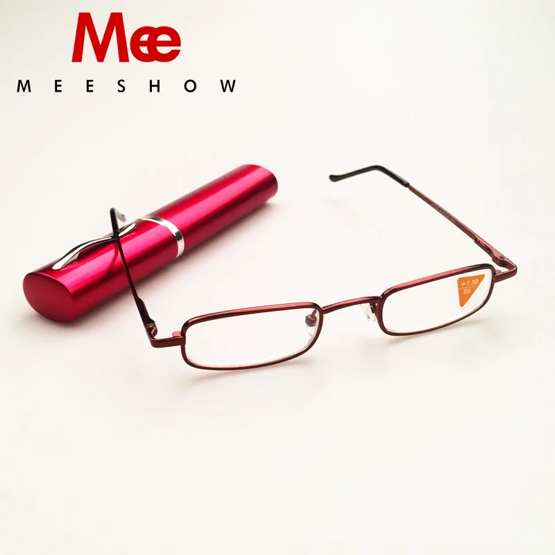 Карманные компактные очки для чтения премиум класса Meeshow с алюминиевым футляром
