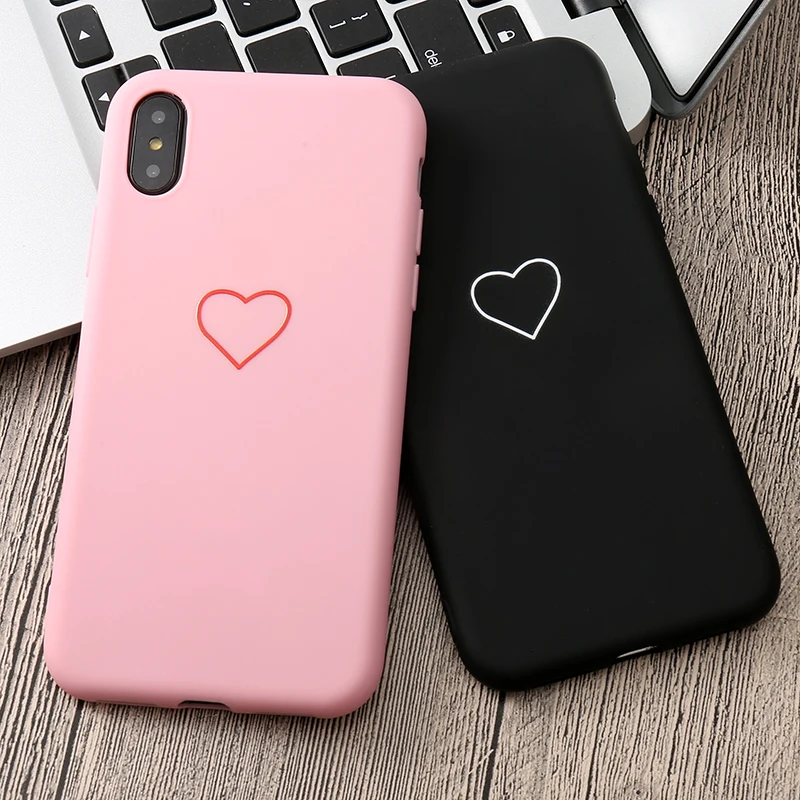 Милый 3D Силиконовый мягкий чехол с сердечком для iPhone X XS Max XR 6 6S 5 5S SE 8 7 Plus 11 Pro Max дюйма Чехол
