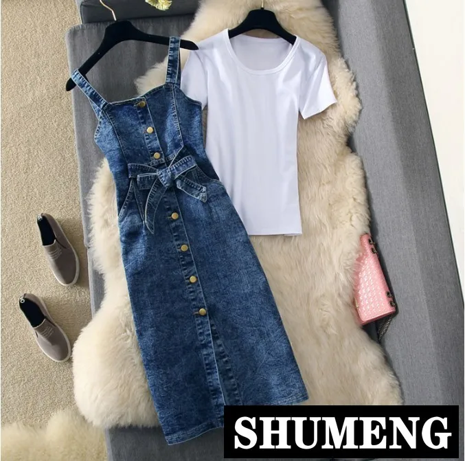 Женский комплект из двух предметов простая белая футболка и однобортное