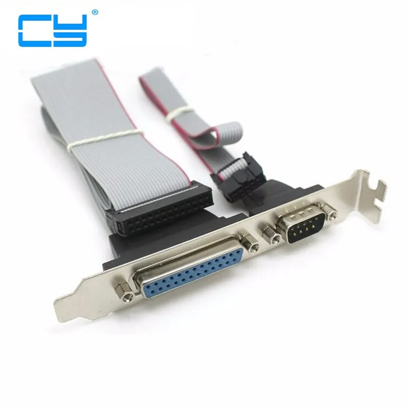 Серийный DB9 Pin COM с параллельным DB25 Pin LPT кабель с PCI слотом заголовка кронштейн