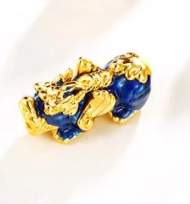 blue charm OMHXFC товары по оптовым ценам, европейские модные обувь для мужчин и женщин; унисекс вечерние день рождения свадьба подарок Винтаж красный PIXIU 18KT золотой кулон Шарм EP64 - Цвет камня: blue charm