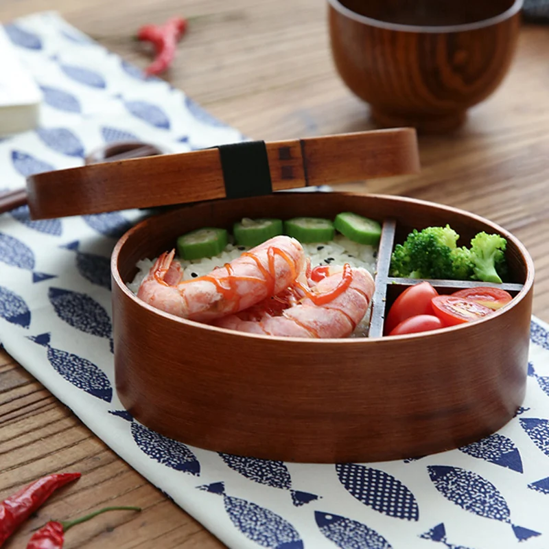 Деревянный Ланч-бокс, японский Ланч-бокс Bento, контейнер для еды, маленькие фрукты, Ланч-бокс для суши, детский школьный Ланч-бокс, походная посуда для пикника