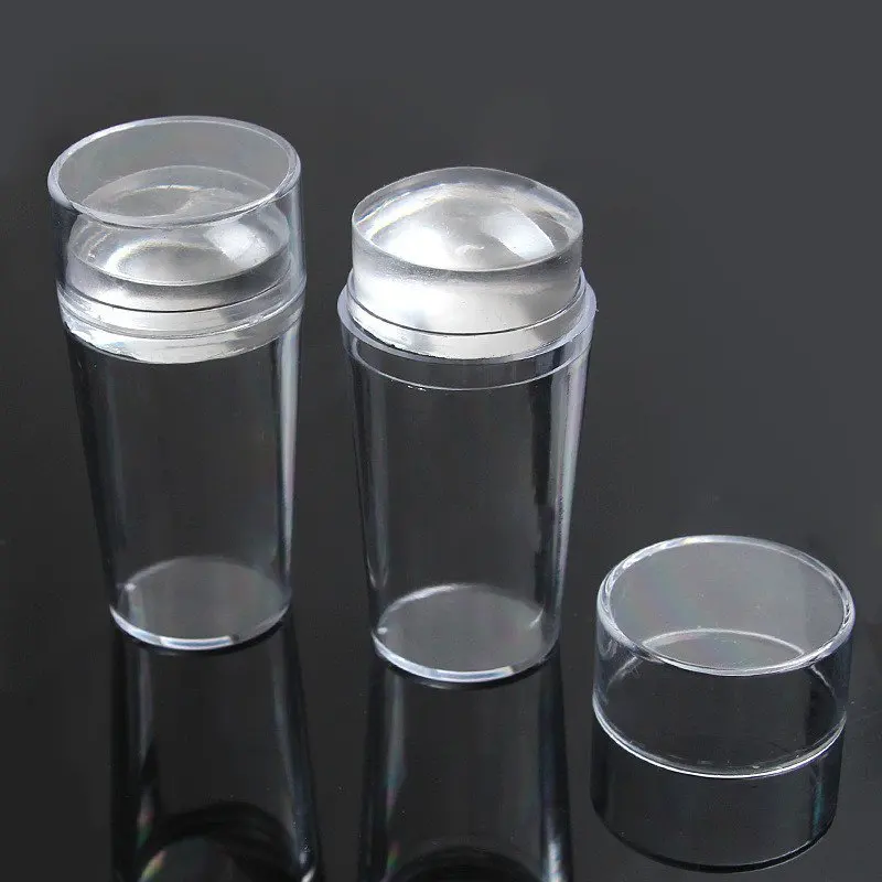 Silikon штамп инструмент для дизайна ногтей Schaber mit Каппе прозрачный 3 см Nagel Stempel