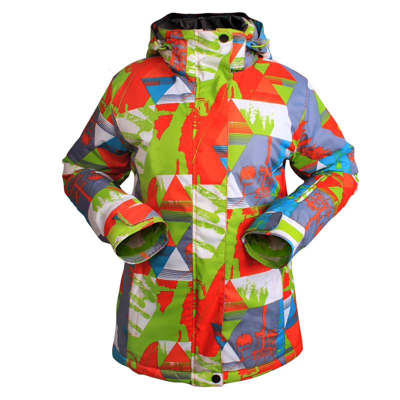 Женская спортивная яркая лыжная куртка водонепроницаемая Зимняя Толстая теплая