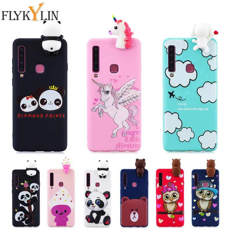 Silicone Case sFor Samsung Galaxy A7 2018 Cover For Fundas A6 Plus A9 A920 A750 3D Unicorn Panda Soft Phone |