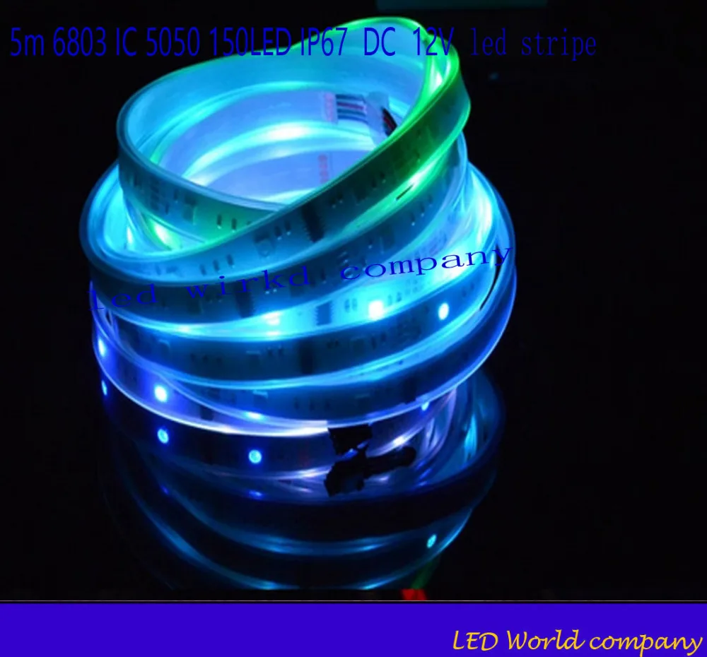 DC12V 5 М 150LED Светодиодная лента 6803 IP67 водонепроницаемая IC SMD 5050 RGB dream Волшебная