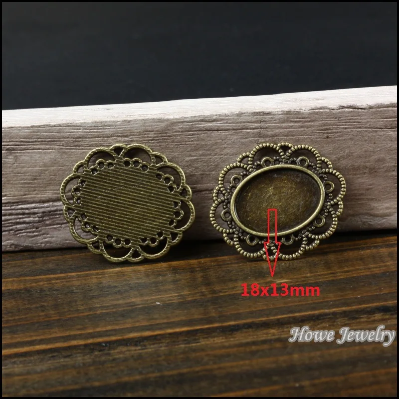 Новый 55 шт. антикварный бронзовый овальный Камея/рамка для кабошона коннектор