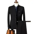Комплект свадебный мужской из пиджака, жилета и брюк, 4XL, китайский дракон, вышивка, размера плюс