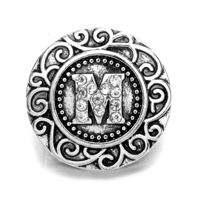 Алфавит 1 шт. стразы кнопки ювелирных изделий 18 мм начальные M с надписью для