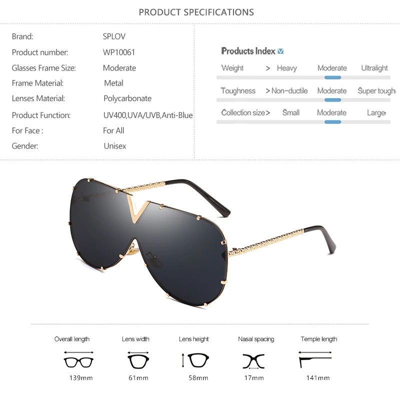 SPLOV негабаритных сиамские пилотные очки Для мужчин женщин Брендовая