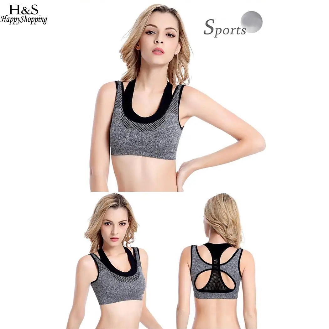 Racerback двухслойный бесшовный спортивный эластичный женский
