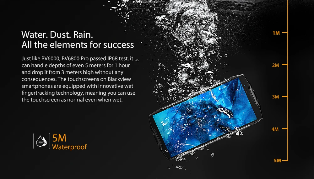 BLACKVIEW BV6800 Pro 5 7 дюймов 4 Гб и 64 GB мобильный телефон MTK6750T Восьмиядерный IP68 IP69K
