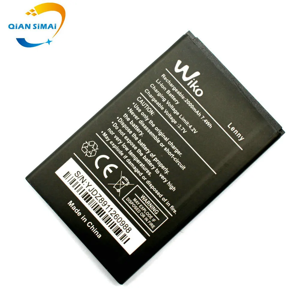 QiAN SiMAi 1800 мАч новый 100% высококачественный аккумулятор LENNY для Wiko мобильный
