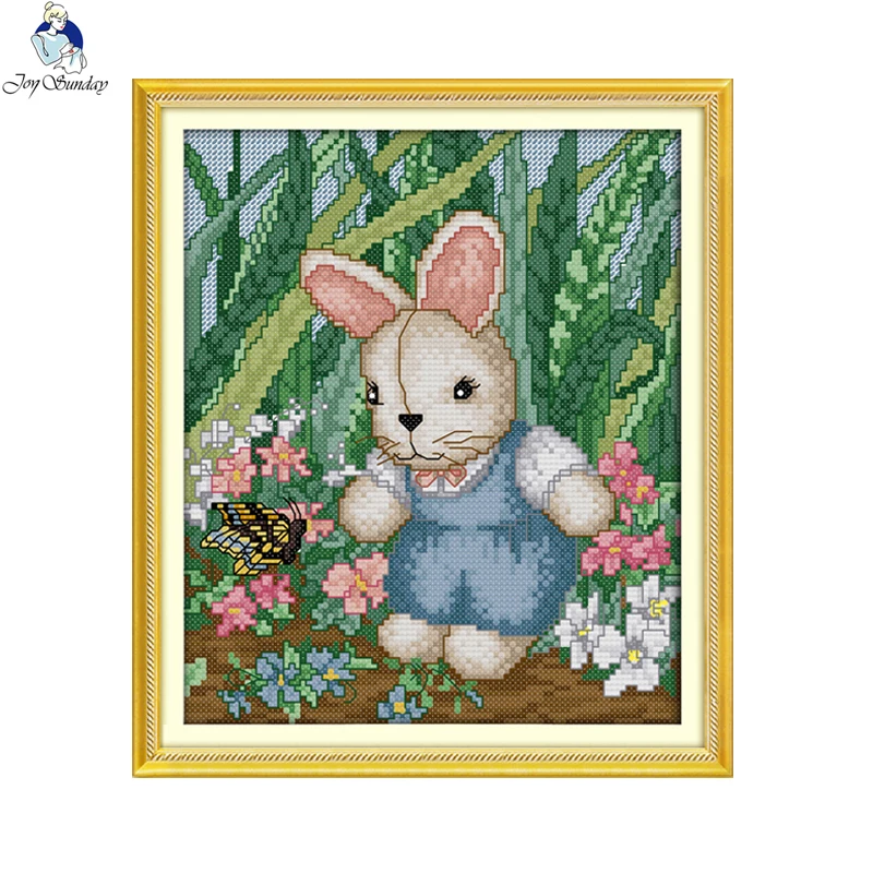 Joy Sunday милый кролик рассчитан на ткань DMC 14CT 11CT наборы для вышивки крестом
