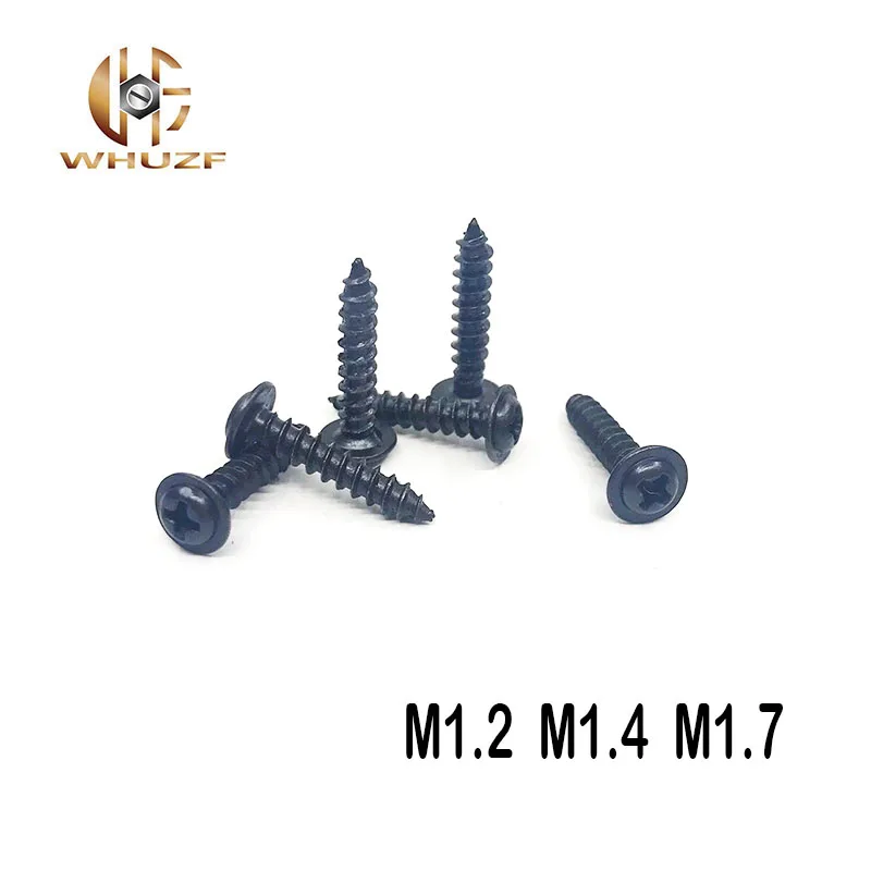 100 шт. M1.2/M1.4/M1.7 круглый наконечник для сковороды с саморезом черный/с