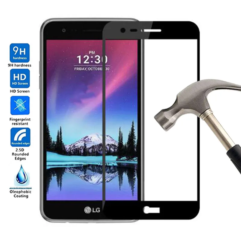 Для LG K4 2017 защита экрана полное покрытие Защитная пленка 2.5D 9H закаленное стекло