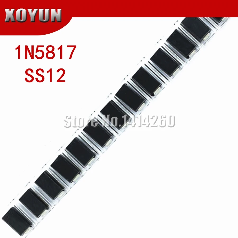 100 шт./лот SMA 1N5817 SS12 smd 1A 20V do 214ac IN5817 диод Шоттки|Диоды| |