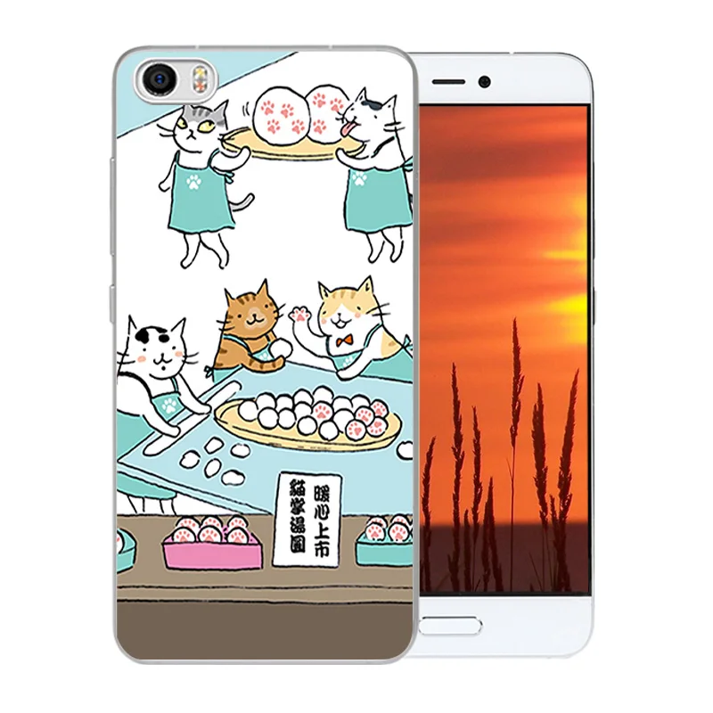Soft TPU Case For Xiaomi 5 Mi MI5 M5 Cases Cover 5.15&quot Mobile Phone Back Cats Family Pattern Silicon Shells |
