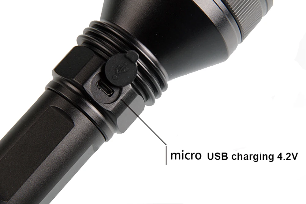 New LED Flashlight Super Bright XHP50 LED 3000Lumens Aluminum Reflector Outdoor Tactical Flashlight Torch Micro USB Charging