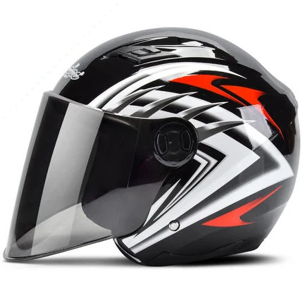 Bright black Moto rcycle шлем 3/4 открытый шлем для скутера capacete moto rbike шлем модульный откидной шлем casco moto с объективом светодиодный свет - Цвет: Bright black