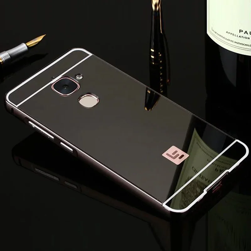 Черный Для Leeco Le 2 Чехол алюминиевая рамка акриловый зеркальный чехол для телефона чехол для Letv Leeco Le S3 X626/le 2X527 Le2 Pro X620 X520 X622 - Цвет: Черный