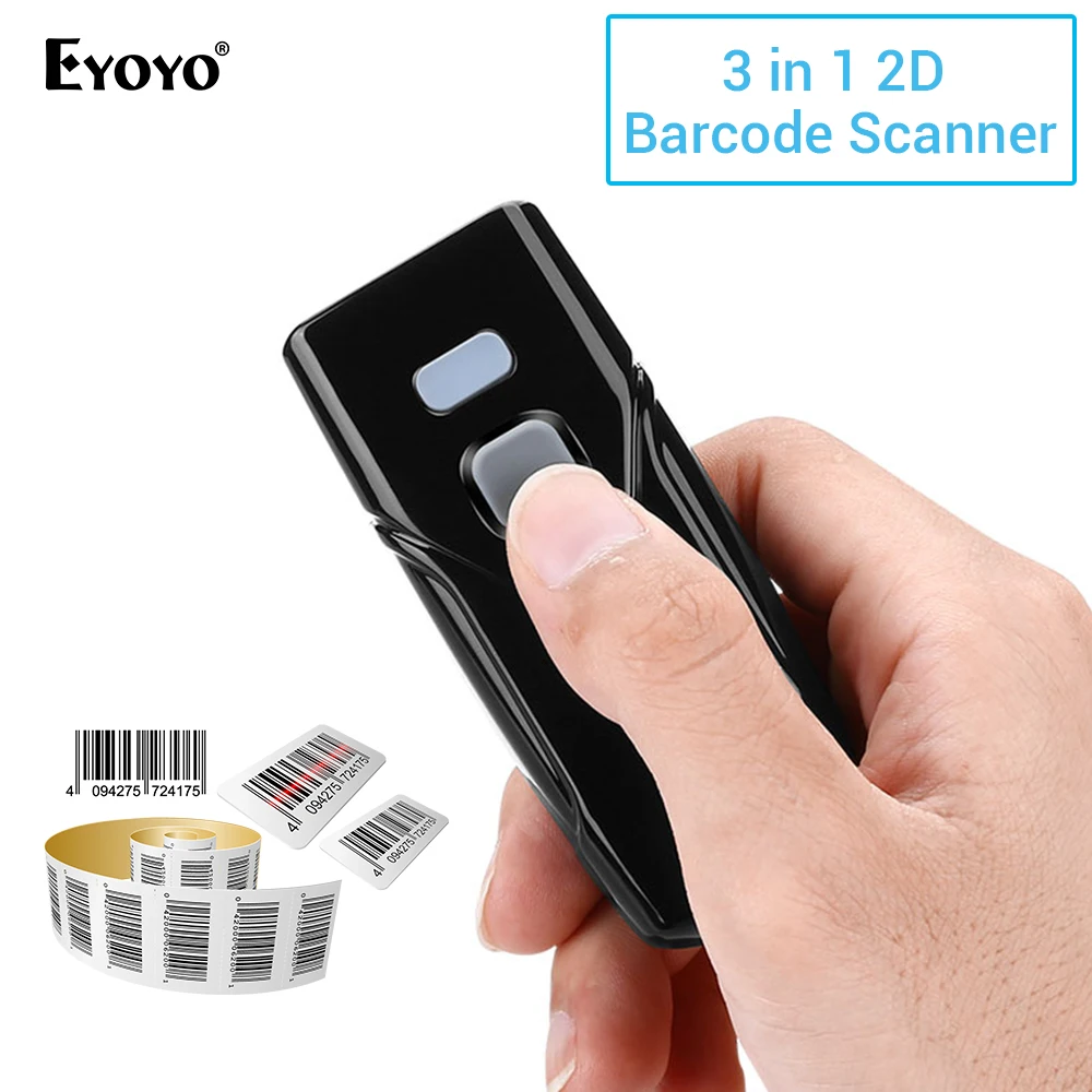 Мини сканер штрих кода Eyoyo 1D QR 2D с Bluetooth 2 4 ГГц|Сканеры| |