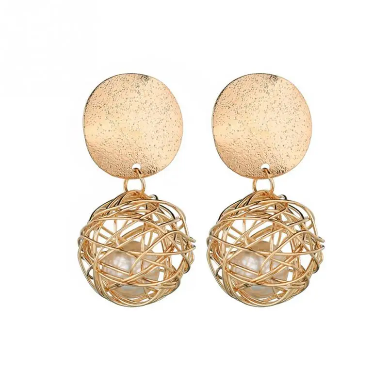 Для женщин Леди стильный Винтаж сплав Плетеный шар висит падение серьги-подвески