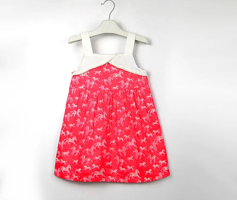 Girl print dress with a zebra childrens cotton Suspender Cute girl Summer Floral Toddler kids Sleeveless Dress | Детская одежда и