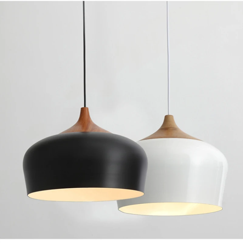 Northern Europe Modern pendant lights Wood lamp E27 aluminum Restaurant bar and living room bedroom lighting | Освещение