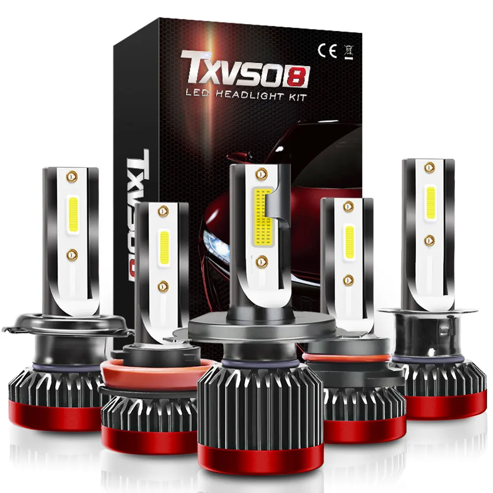 2x автомобильная лампа для Фар H4 LED H7 H1 9005 HB3 9006 HB4 H8 H9 H11 9012 80 Вт 8000LM 6000 К