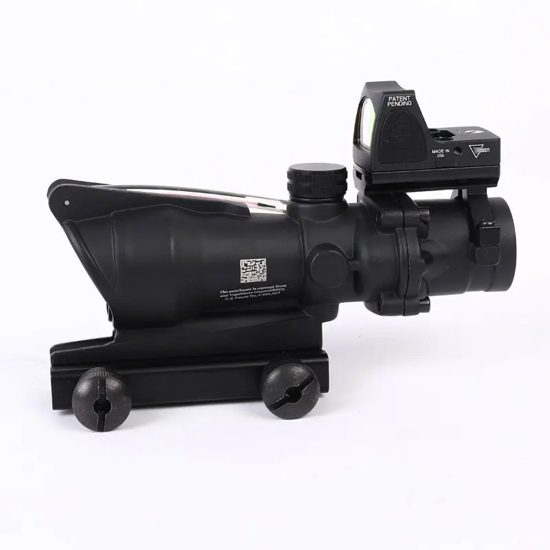 Тактический Acog 4x32 оптический оптоволоконный прицел подсвеченный красным