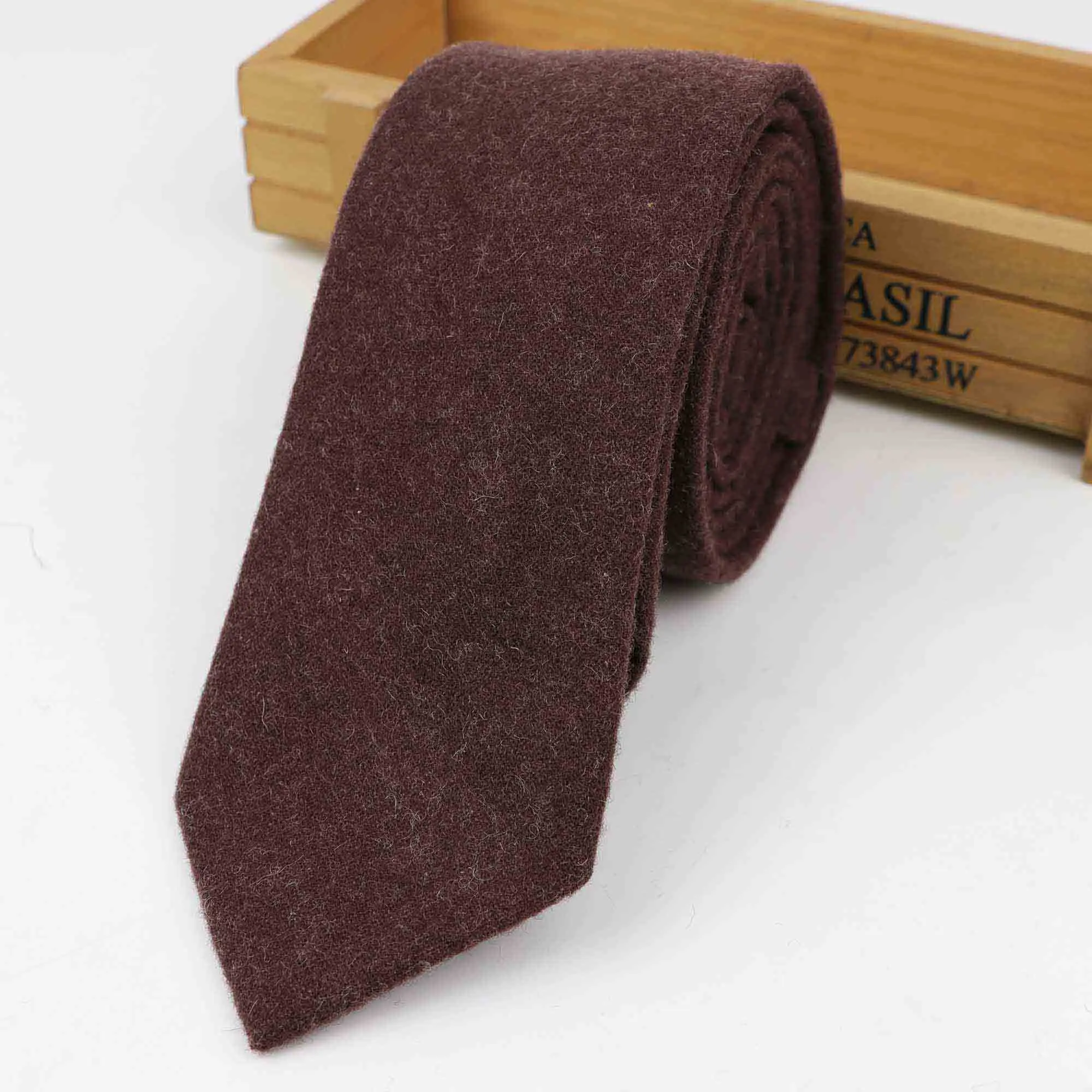 22 New Style Wool Viscose Tie 7cm Ties Fluffy Solid Color Corbata Slim Striped Necktie Cravat Clothing Accessories Warm Dot Ties - Цвет: 22