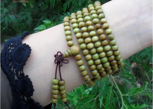 6mm x 216 bead Тибетский буддизм 108& 216 зеленое дерево молитвенные бусы мала ожерелье - Окраска металла: 6mm x 216 bead