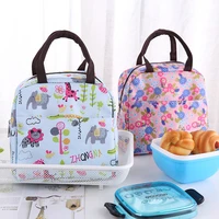 waterproof picnic lunch bag portable oxford canvas tote bags food storage bags for women kids lunch box printing thermal bag