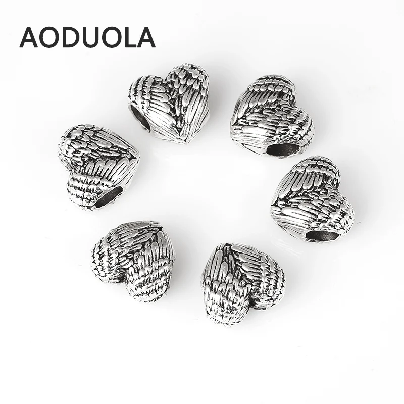 10 шт. в партии подвеска крыло сердца ангела бусины для самостоятельного