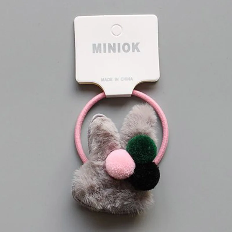 E Hair Band Заколка для волос, повязка для волос, корона, резинка для волос, 1 шт., для девочек, конский хвост, держатель, бант, аксессуары для волос, искусственный мех, лента для волос, пушистая - Цвет: E Hair Band