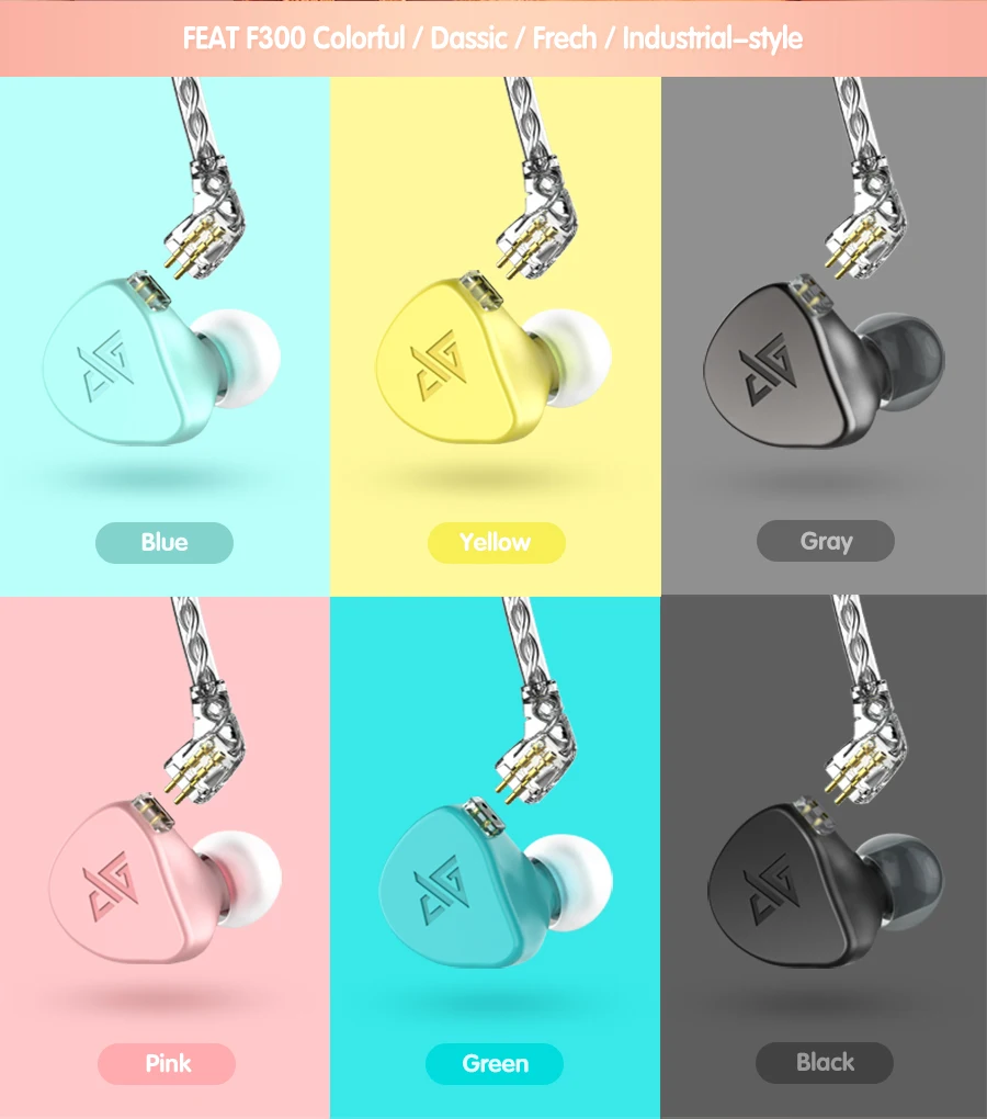 Auglamour F300 Динамический драйвер HiFi металлический музыкальный монитор спортивные MP3 наушники-вкладыши Наушники 0,78 мм съемный кабель