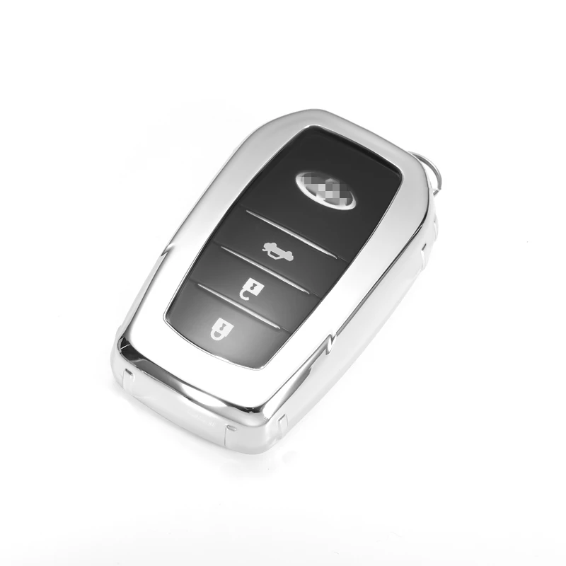 A-Silver Мягкий ТПУ водонепроницаемый чехол-брелок для ключей для Toyota corolla Avalon Hybrid/RAV4-UP Оболочка Чехол кожаный держатель 2 3 кнопки оболочка - Название цвета: A-Silver